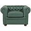 Faux Leather Armchair Green CHESTERFIELD