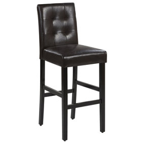 Faux Leather Bar Chair Brown MADISON