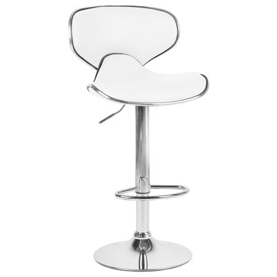 Faux Leather Bar Chair Swivel Set of 2 White CONWAY