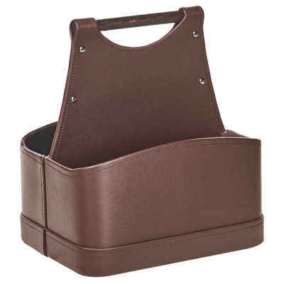 Faux Leather Basket Brown URUK