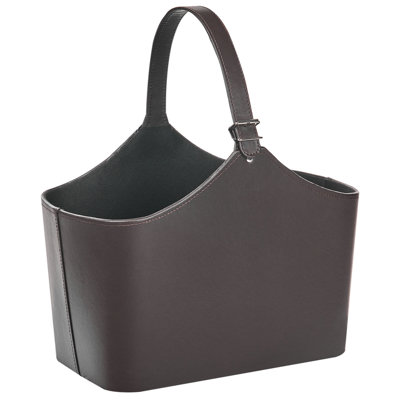 Faux Leather Basket Dark Brown ELAM