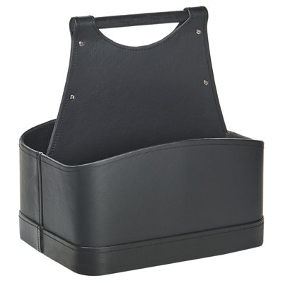 Faux Leather Basket Graphite Grey URUK