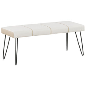 Faux Leather Bedroom Bench White BETIN