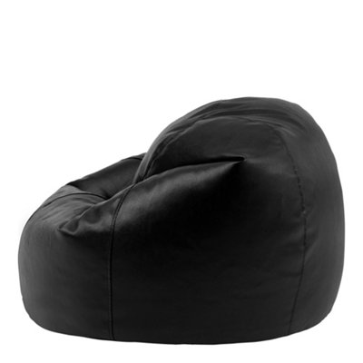 Faux Leather Classic Bean Bag Black Bean Bag Chair DIY at B Q