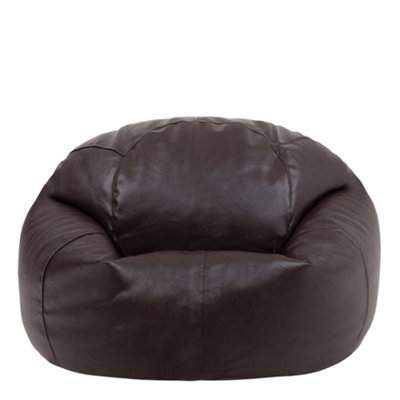 Brown faux deals leather bean bag