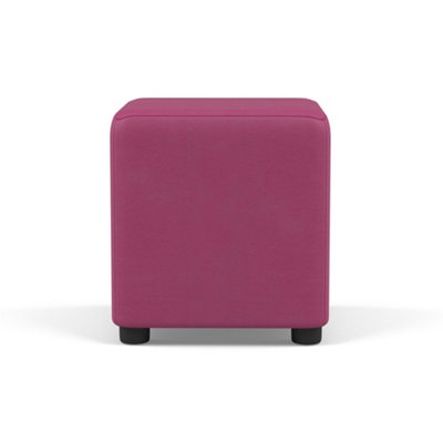 Faux Leather Cube Seating Blossom Pink Faux Leather