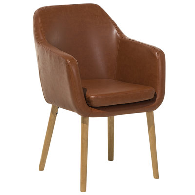 Faux Leather Dining Chair Golden Brown YORKVILLE