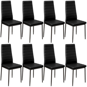 Faux leather dining chairs, Set of 8  - black