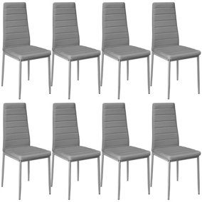 Faux leather dining chairs, Set of 8  - grey