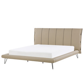 Faux Leather EU Super King Size Bed Beige BETIN