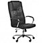 Faux Leather Heated Massage Chair Black GRANDEUR