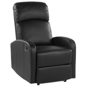 Faux Leather LED Recliner Chair with USB Port Black VIRRAT