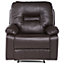 Faux Leather Manual Recliner Chair Brown BERGEN