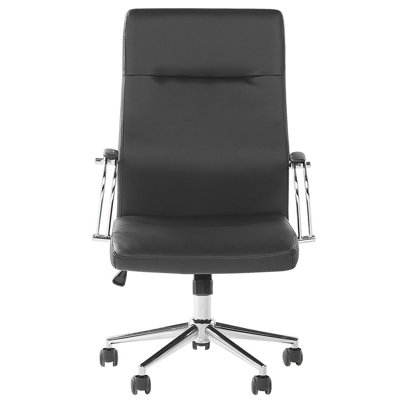 Faux Leather Office Chair Black OSCAR