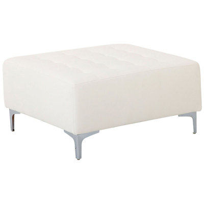 Faux Leather Ottoman White ABERDEEN