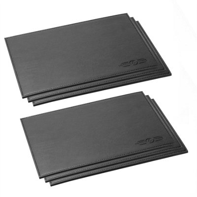 Faux Leather Placemats & Coaster Table Set - 12 Piece - 3