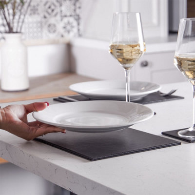 Faux Leather Placemats & Coaster Table Set - 12 Piece - 4