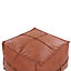 Faux Leather Pouffe 60 x 45 cm Brown BORI