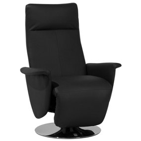 Faux Leather Recliner Chair Black PRIME