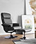 Faux Leather Recliner Chair with Footstool Grey LEGEND