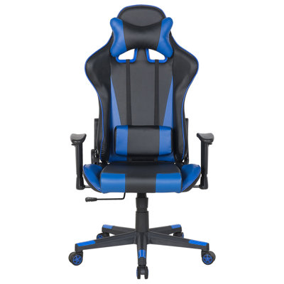 Faux Leather Reclining Office Chair Black with Blue GAMER