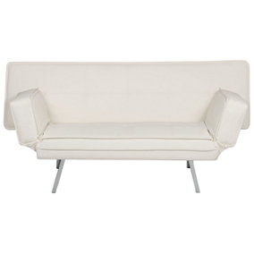 Faux Leather Sofa Bed White BRISTOL