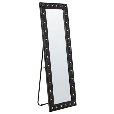 Faux Leather Standing Mirror 50 x 150 cm Black ANSOUIS