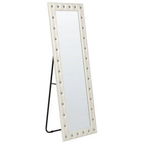 Faux Leather Standing Mirror 50 x 150 cm White ANSOUIS