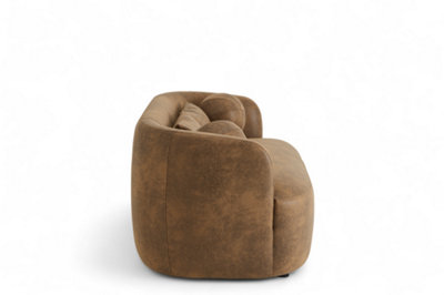 Faux Leather Suede Brown 2 Seater Sofa