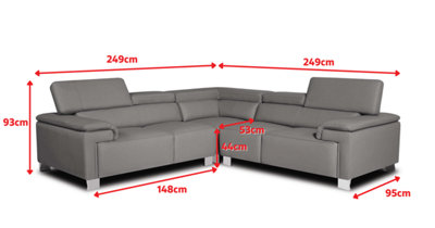 Faux Leather Suede Brown 2C2 Corner Sofa