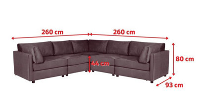 Faux Leather Suede Brown 2C2 Modular Corner Sofa