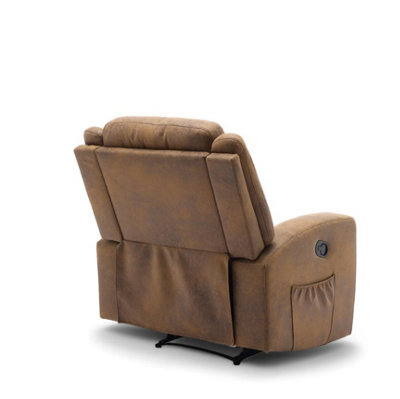 Faux Leather Suede Brown Foggia Manual Recliner Chair