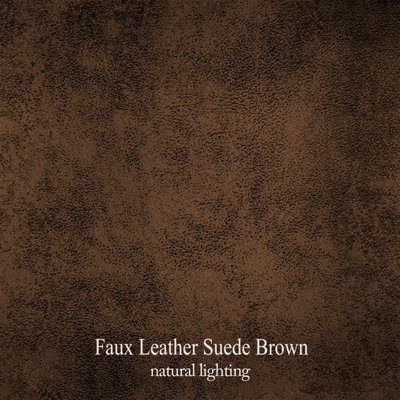 Faux Leather Suede Brown Left Hand Facing Corner Sofa LUGANO