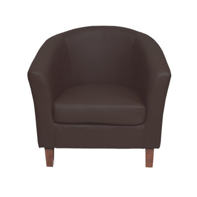 Grey faux deals leather tub chair