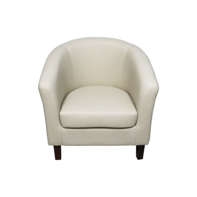 Cream leather tub chair new arrivals