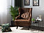 Faux Leather Wingback Chair Brown ALTA