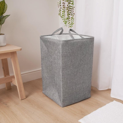 Faux Linen Laundry Bag with Handles