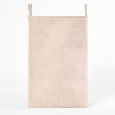 Faux Linen Laundry Bag with Handles