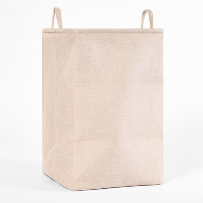 Faux Linen Laundry Bag with Handles