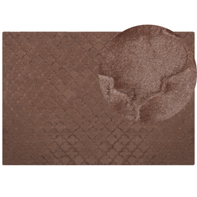 Faux Rabbit Fur Rug 160 x 230 cm Brown GHARO