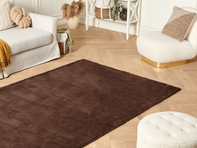 Faux Rabbit Fur Rug 160 x 230 cm Brown MIRPUR