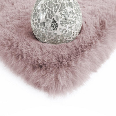 Faux Rabbit Fur Soft Silky Pink Premium Rug - 180cm X 280cm - 3