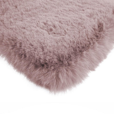 Faux Rabbit Fur Soft Silky Pink Premium Rug - 180cm X 280cm