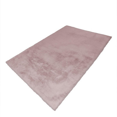Faux Rabbit Fur Soft Silky Pink Premium Rug - 180cm X 280cm - 5
