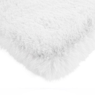 Faux Rabbit Fur Soft Silky White Premium Rug - 80cm X 150cm - 3
