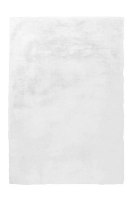 Faux Rabbit Fur Soft Silky White Premium Rug - 80cm X 150cm - 6