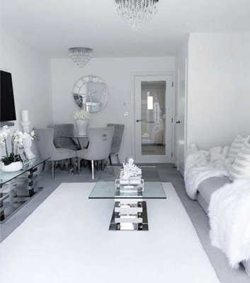 Faux Rabbit Fur Soft Silky White Premium Rug - 80cm X 150cm - 7
