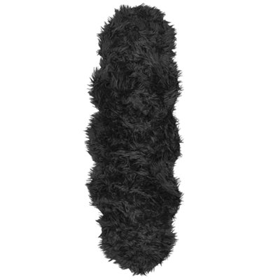 Faux Sheepskin Rug Black MAMUNGARI