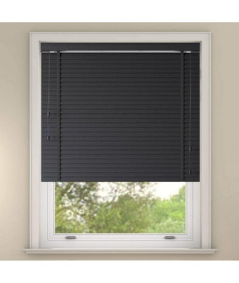 Faux Wood Venetian Blind with tapes 160cm Drop 105cm Wide Slate