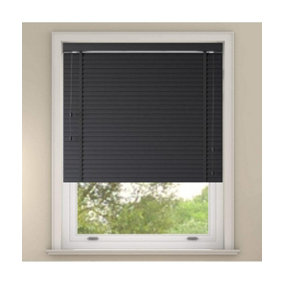 Faux Wood Venetian Blind with tapes 160cm Drop 120cm Wide Slate
